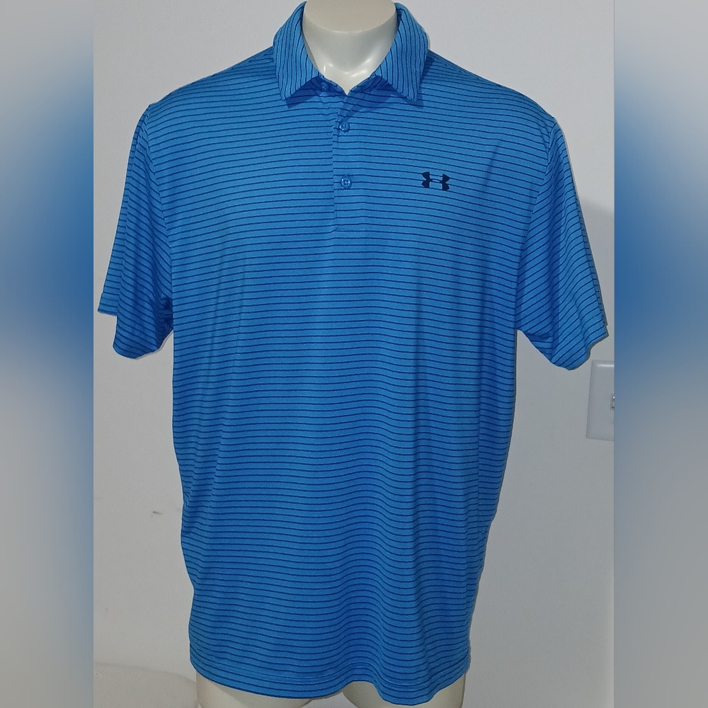 Under Armour Mens HeatGear Golf Loose Fit Short Sleeve Stripe Polo Shirt 2XL